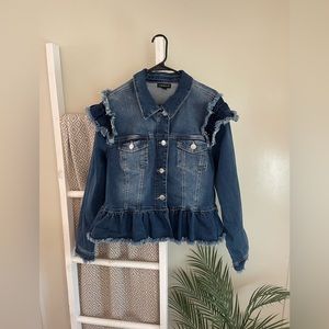 •Ruffled Denim Jacket•